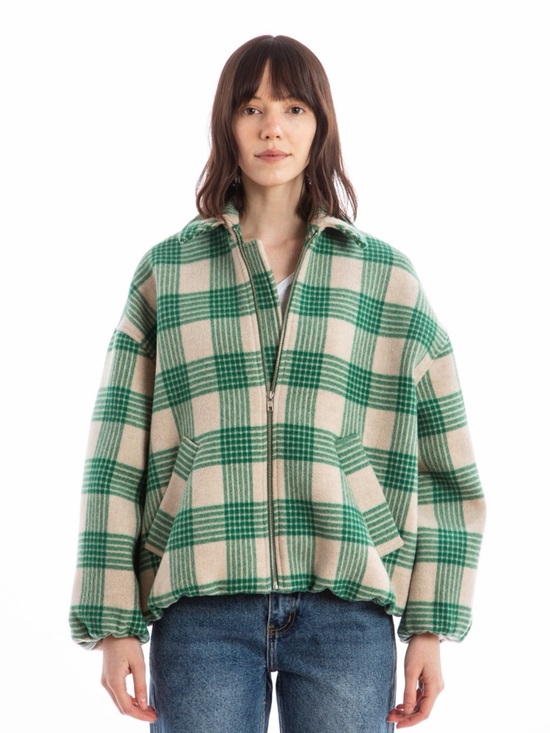 No. 6 Jackets & Blazers - No.6 Wicke Bomber Beige and Green Size Small